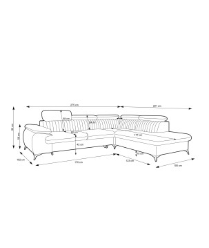 Ecksofa Ving – modernes Ecksofa mit Schlaffunktion und Stauraum