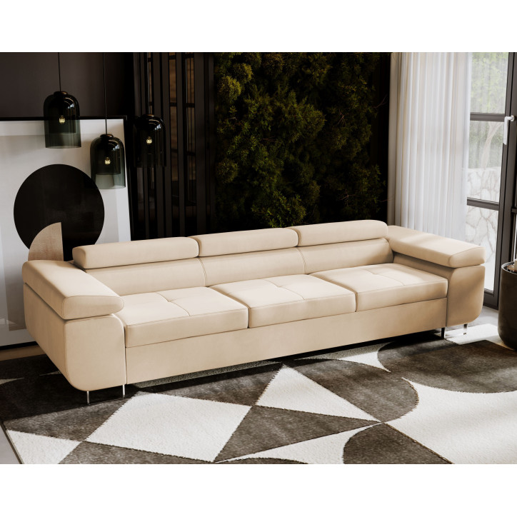 VENUS 3 Sofa – Ausziehsofa mit Bettkasten und verstellbaren Kopfstützen