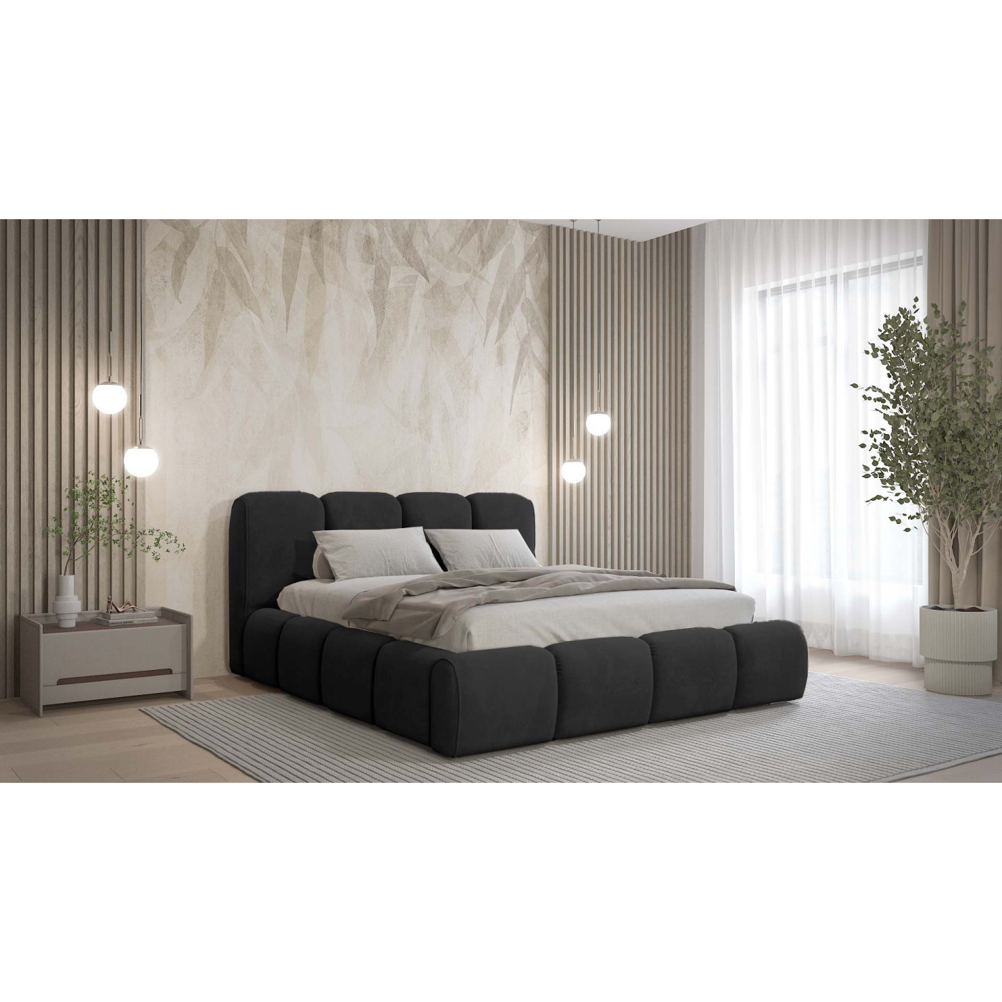 Polsterbett Beltane – Doppelbett mit Bettkasten und luxuriösem Design