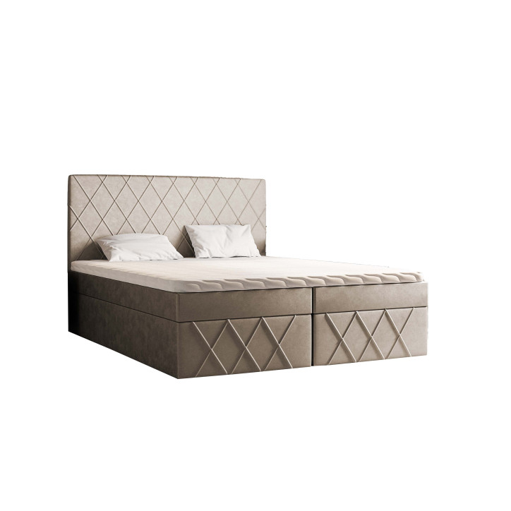 Boxspringbett MOLLY – Modernes Doppelbett mit Bettkasten, Bonellfederkernmatratze und Topper