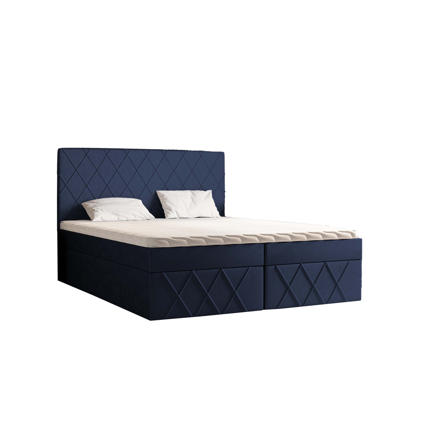 Boxspringbett MOLLY – Doppelbett mit Bettkasten und Bonellfederkernmatratze
