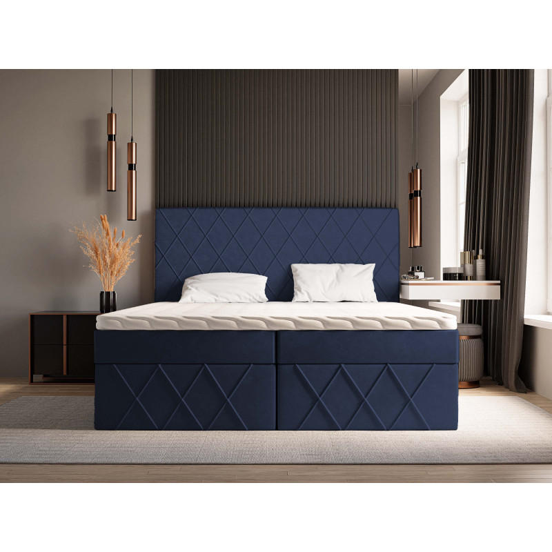 Boxspringbett MOLLY – Doppelbett mit Bettkasten und Bonellfederkernmatratze