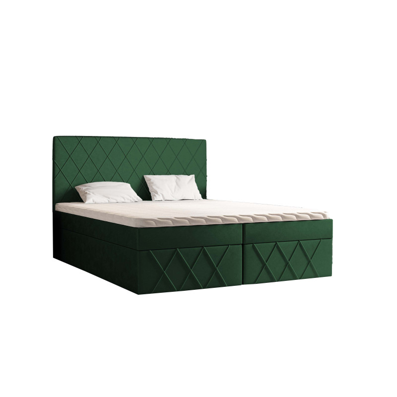 Boxspringbett MOLLY – Modernes Doppelbett mit Bettkasten, Bonellfederkernmatratze und Topper