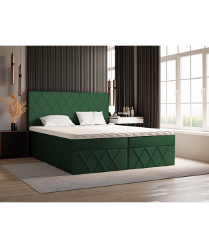 Boxspringbett MOLLY – Doppelbett mit Bettkasten und Bonellfederkernmatratze