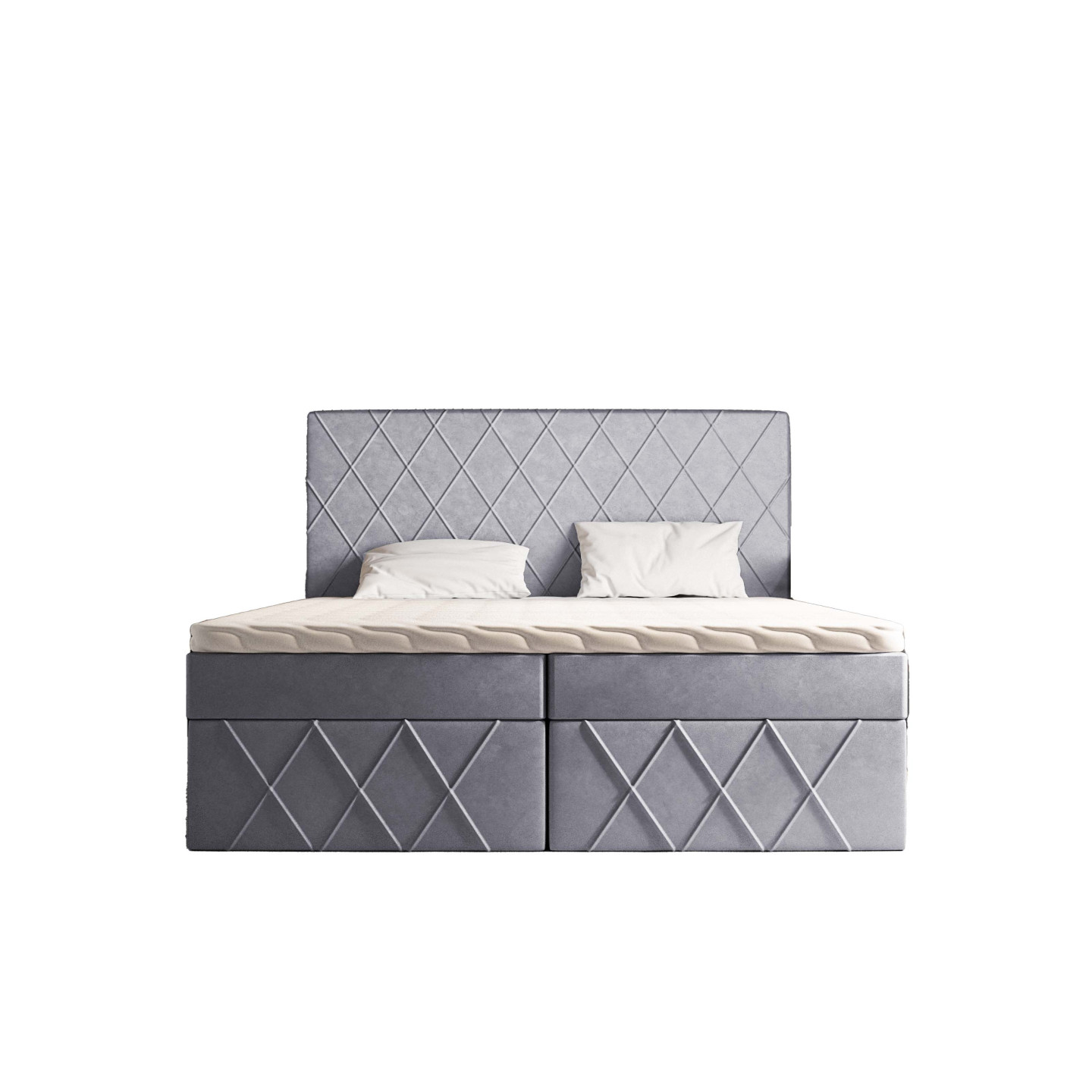 Boxspringbett MOLLY – Doppelbett mit Bettkasten und Bonellfederkernmatratze
