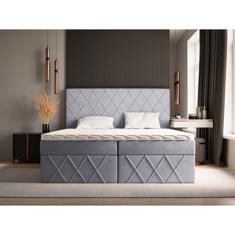 Boxspringbett MOLLY – Doppelbett mit Bettkasten und Bonellfederkernmatratze