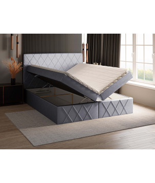 Boxspringbett MOLLY – Doppelbett mit Bettkasten und Bonellfederkernmatratze