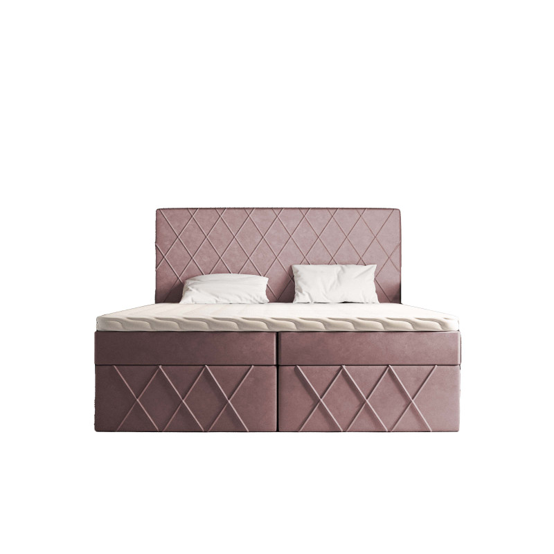 Boxspringbett MOLLY – Doppelbett mit Bettkasten und Bonellfederkernmatratze