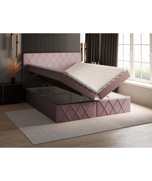 Boxspringbett MOLLY – Doppelbett mit Bettkasten und Bonellfederkernmatratze