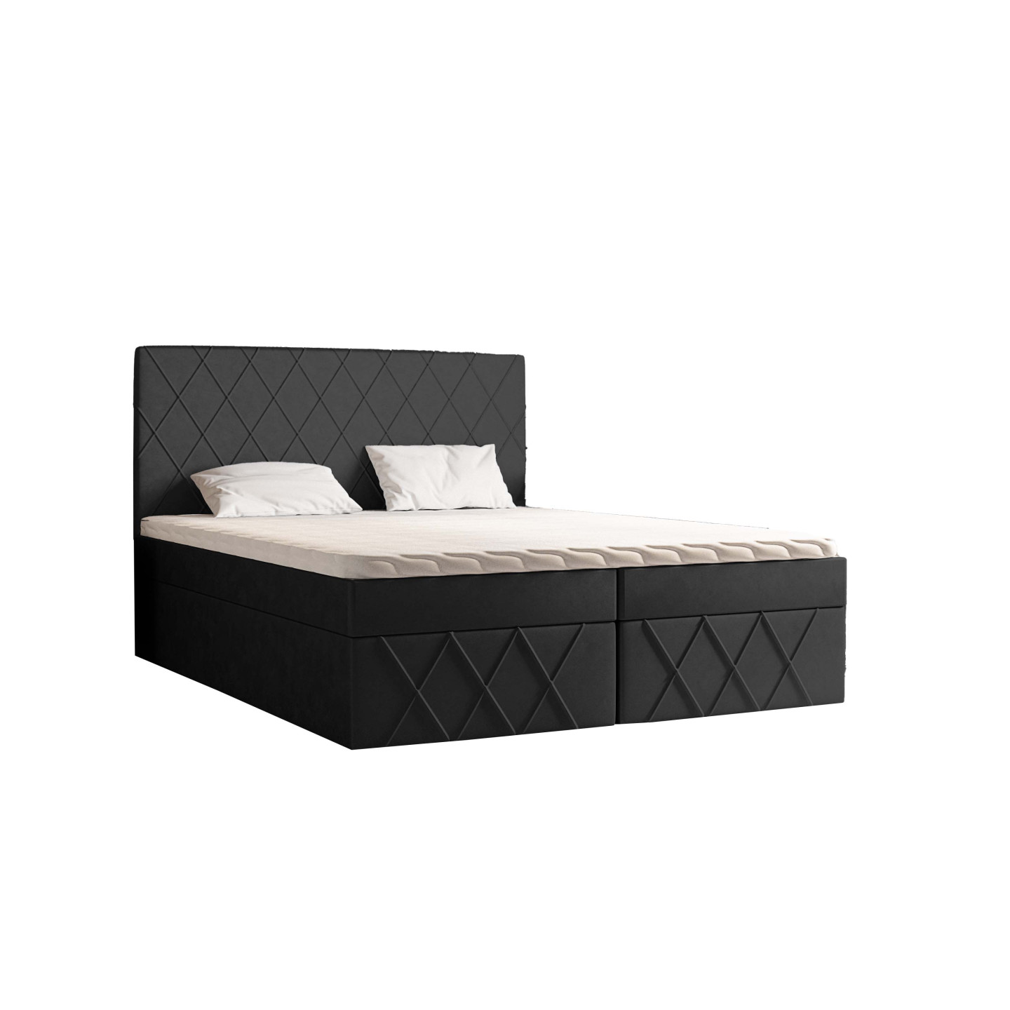 Boxspringbett MOLLY – Doppelbett mit Bettkasten und Bonellfederkernmatratze