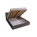 MITIS Polsterbett – Doppelbett mit Bettkasten und Lattenrost aus Boucle-Stoff