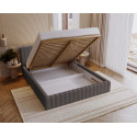 MITIS Polsterbett – Doppelbett mit Bettkasten und Lattenrost aus Boucle-Stoff