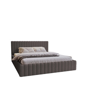 MITIS Polsterbett – Doppelbett mit Bettkasten und Lattenrost aus Boucle-Stoff