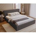 MITIS Polsterbett – Doppelbett mit Bettkasten und Lattenrost aus Boucle-Stoff
