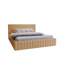 MITIS Polsterbett – Doppelbett mit Bettkasten und Lattenrost aus Boucle-Stoff