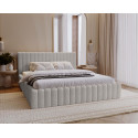 MITIS Polsterbett – Doppelbett mit Bettkasten und Lattenrost aus Boucle-Stoff