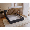 MITIS Polsterbett – Doppelbett mit Bettkasten und Lattenrost aus Boucle-Stoff