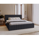 MITIS Polsterbett – Doppelbett mit Bettkasten und Lattenrost aus Boucle-Stoff