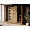 Kleiderschrank NADI – Moderner Stauraumschrank mit Glastüren und Regalsystem