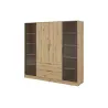 Kleiderschrank NADI – Moderner Stauraumschrank mit Glastüren und Regalsystem
