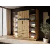 Kleiderschrank NADI – Moderner Stauraumschrank mit Glastüren und Regalsystem