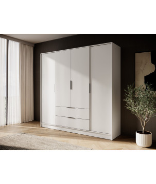 Kleiderschrank NADI – Moderner Stauraumschrank mit Glastüren und Regalsystem