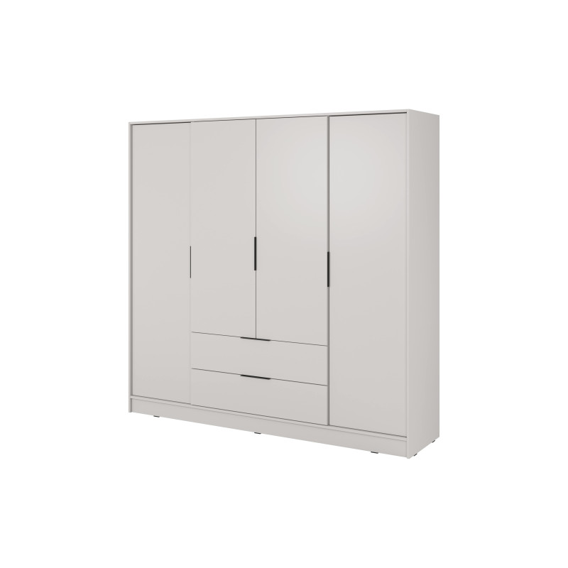 Kleiderschrank NADI – Moderner Stauraumschrank mit Glastüren und Regalsystem