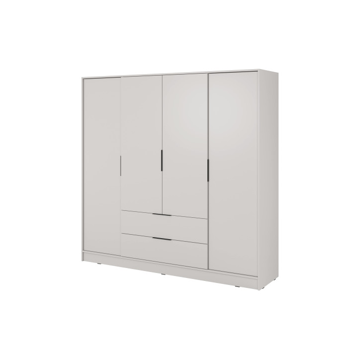 Kleiderschrank NADI – Moderner Stauraumschrank mit Glastüren und Regalsystem