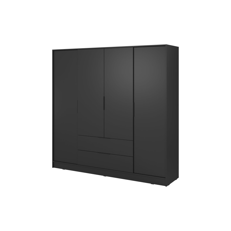 Kleiderschrank NADI – Moderner Stauraumschrank mit Glastüren und Regalsystem