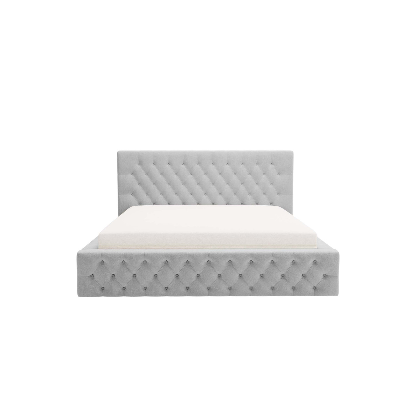 Chester Polsterbett – Doppelbett im Chesterfield-Stil mit Bettkasten