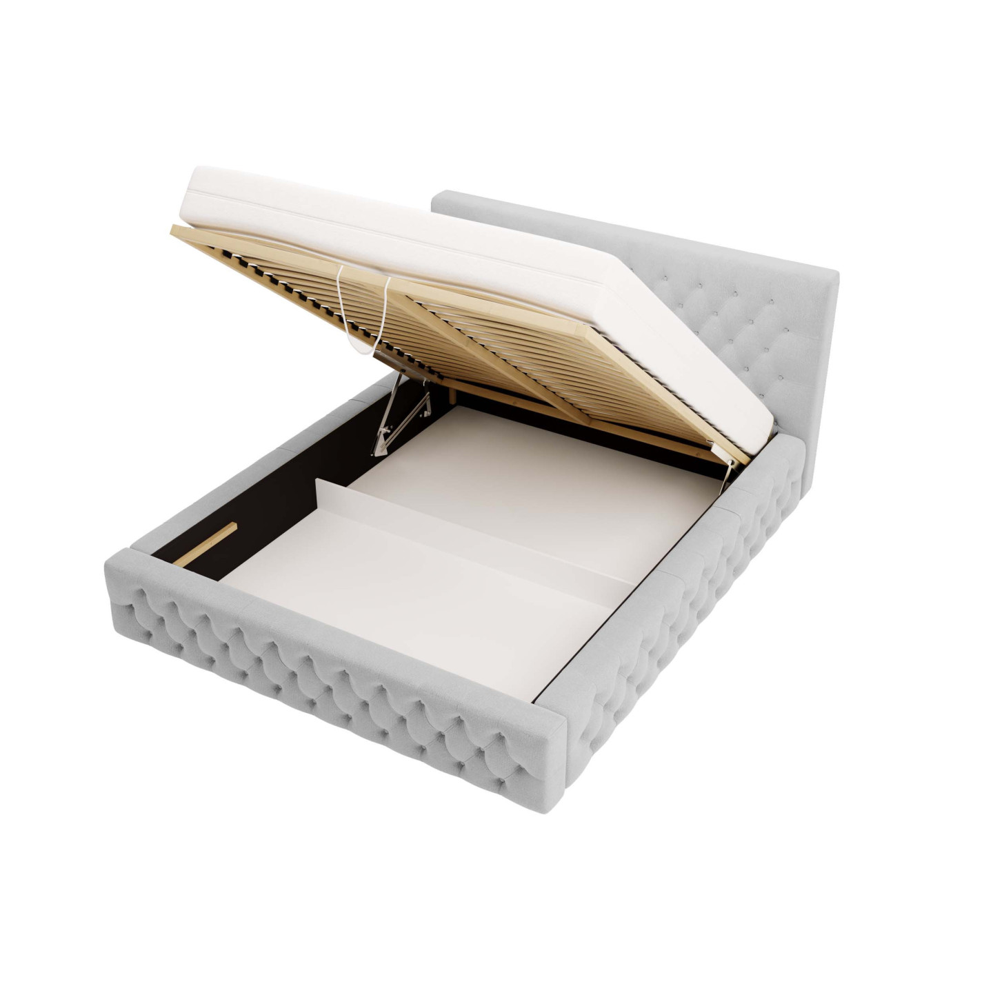 Chester Polsterbett – Doppelbett im Chesterfield-Stil mit Bettkasten