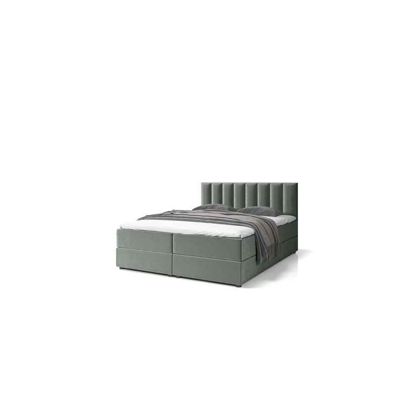 Boxspringbett Grande – Doppelbett mit Bettkasten, Topper, Samtbezug