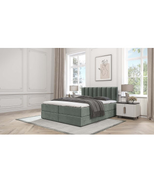 Boxspringbett Grande – Doppelbett mit Bettkasten, Topper, Samtbezug