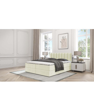 Boxspringbett Grande – Doppelbett mit Bettkasten, Topper, Samtbezug