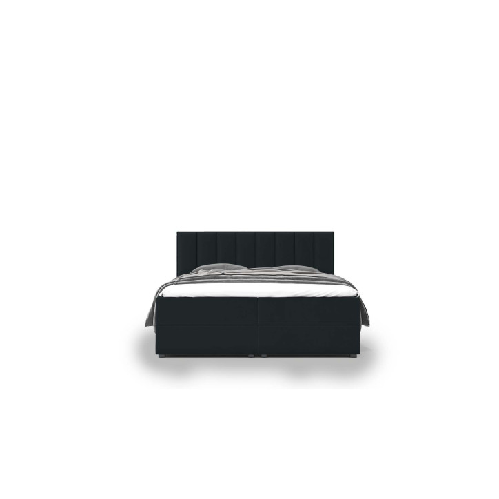 Boxspringbett Grande – Luxuriöses Doppelbett mit Bettkasten, Topper und Samtbezug