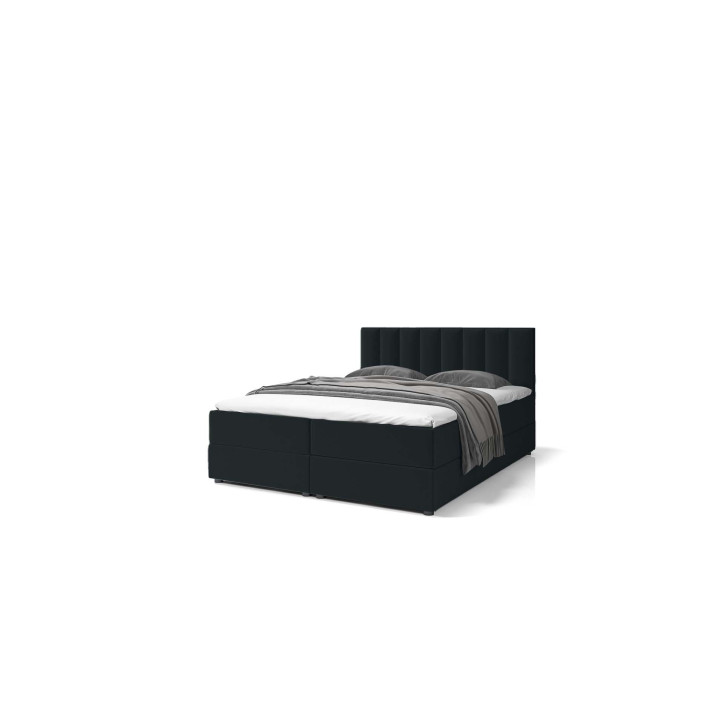 Boxspringbett Grande – Luxuriöses Doppelbett mit Bettkasten, Topper und Samtbezug