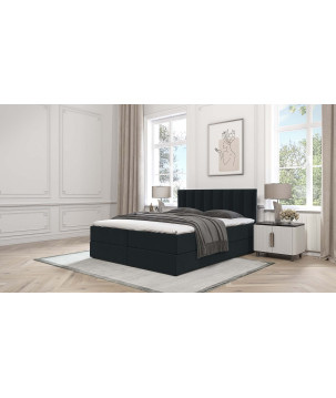 Boxspringbett Grande – Doppelbett mit Bettkasten, Topper, Samtbezug