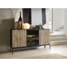 Callagher 153 cm Kommode mit LED-Beleuchtung – Schwarz und Eiche Wotan