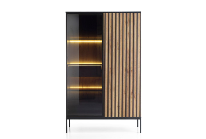Callagher Vitrine – Glasvitrine mit LED-Beleuchtung in Graphit