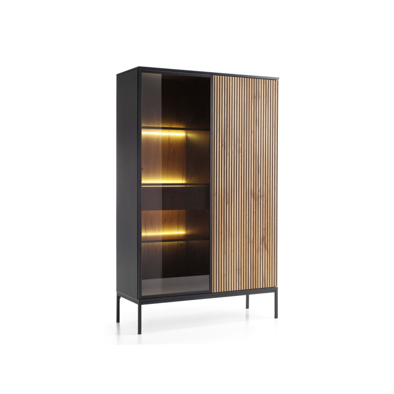 Callagher Vitrine – Glasvitrine mit LED-Beleuchtung in Graphit