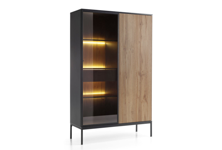 Callagher Vitrine – Glasvitrine mit LED-Beleuchtung in Graphit