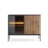 Callagher Kommode Sideboard S104 – Modernes Design mit LED-Beleuchtung in Schwarz & Wotan Eiche