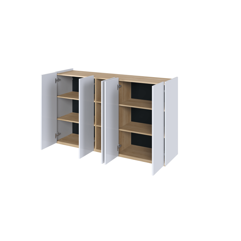 EASY EA-01 - Kommode Weiß Hochglanz mit LED - Wohnzimmer & Flur