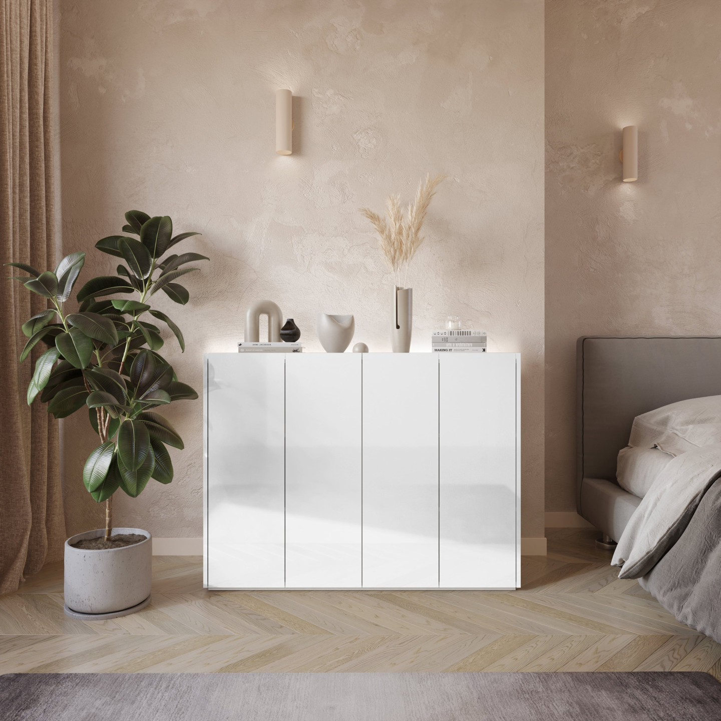 EASY EA-02 Kommode Weiß Hochglanz