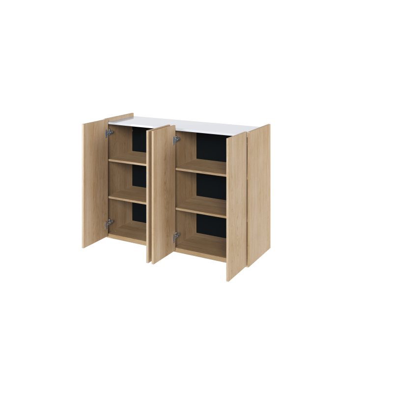 EASY EA-02 - Kommode Weiß Hochglanz mit LED - Wohnzimmer & Flur