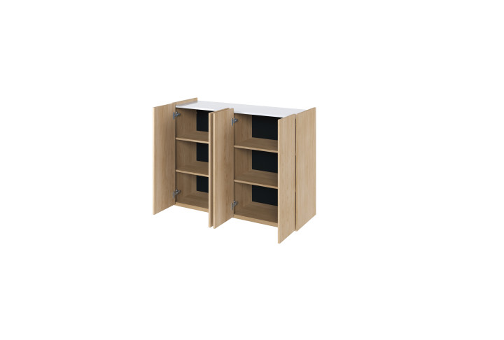 EASY EA-02 - Kommode Weiß Hochglanz mit LED - Wohnzimmer & Flur