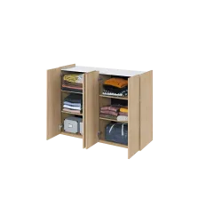 EASY EA-02 - Kommode Weiß Hochglanz mit LED - Wohnzimmer & Flur