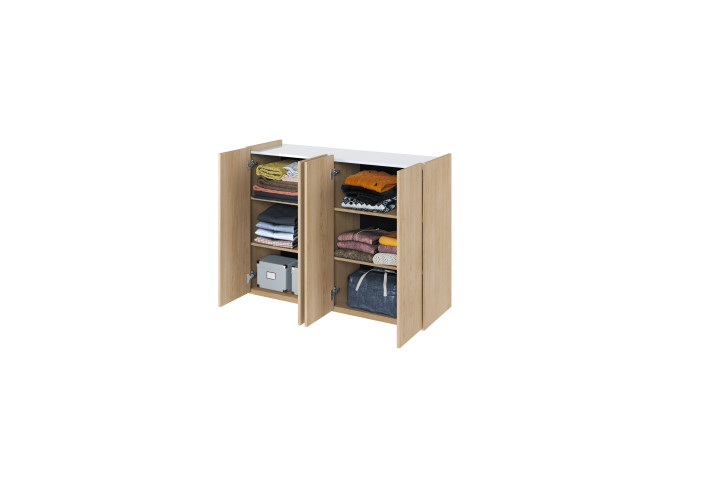 EASY EA-02 - Kommode Weiß Hochglanz mit LED - Wohnzimmer & Flur