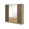 ARTISAN 3D Kleiderschrank - 206cm Eiche Artisan / Schwarze Lamelle
