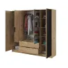 ARTISAN 3D Kleiderschrank - 206cm Eiche Artisan / Schwarze Lamelle